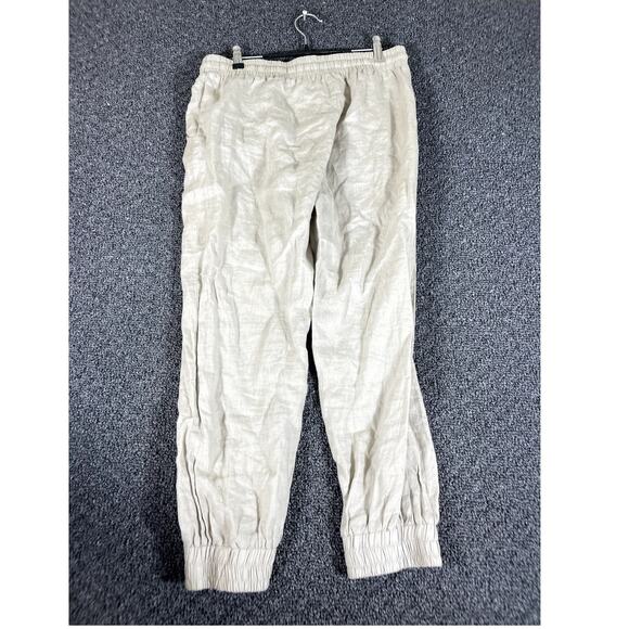 Anthropologie Cloth & Stone Jogger Pants Womens Small Woven Mid Rise Biege - Picture 3 of 8